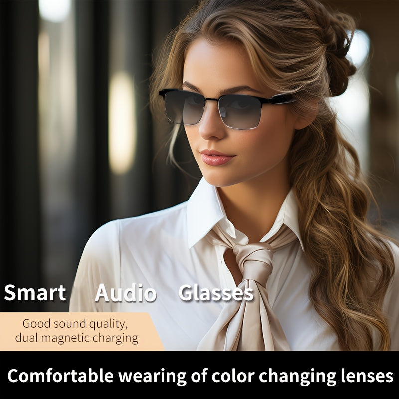 Smart Audio Glasses with Auto Dimming & Built-in Speakers