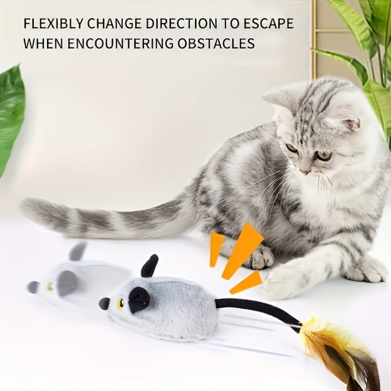 USB Interactive Cat Toy – Electric Mouse with Lights & Sound