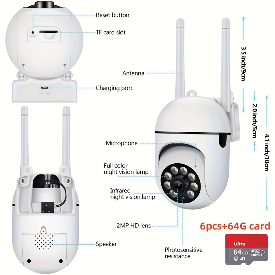 2PCS 1080P WiFi Security Cameras – Indoor/Outdoor with Night Vision
