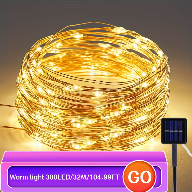 Solar String Lights – 300/100 LED Outdoor Fairy Lights for Garden & Holidays