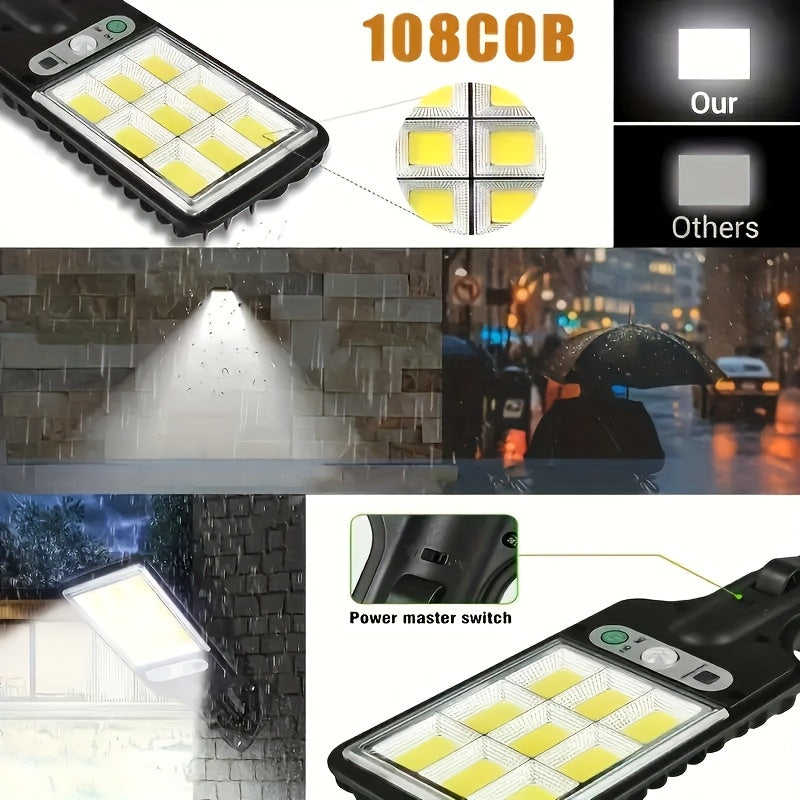 2PCS Outdoor Solar LED Wall Lights with Motion Sensor & Remote