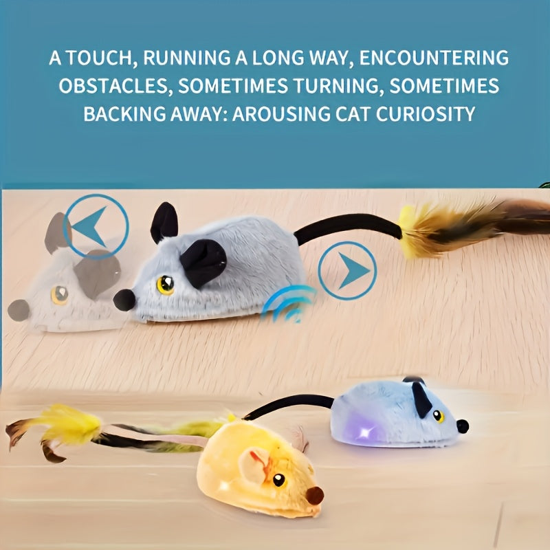 USB Interactive Cat Toy – Electric Mouse with Lights & Sound