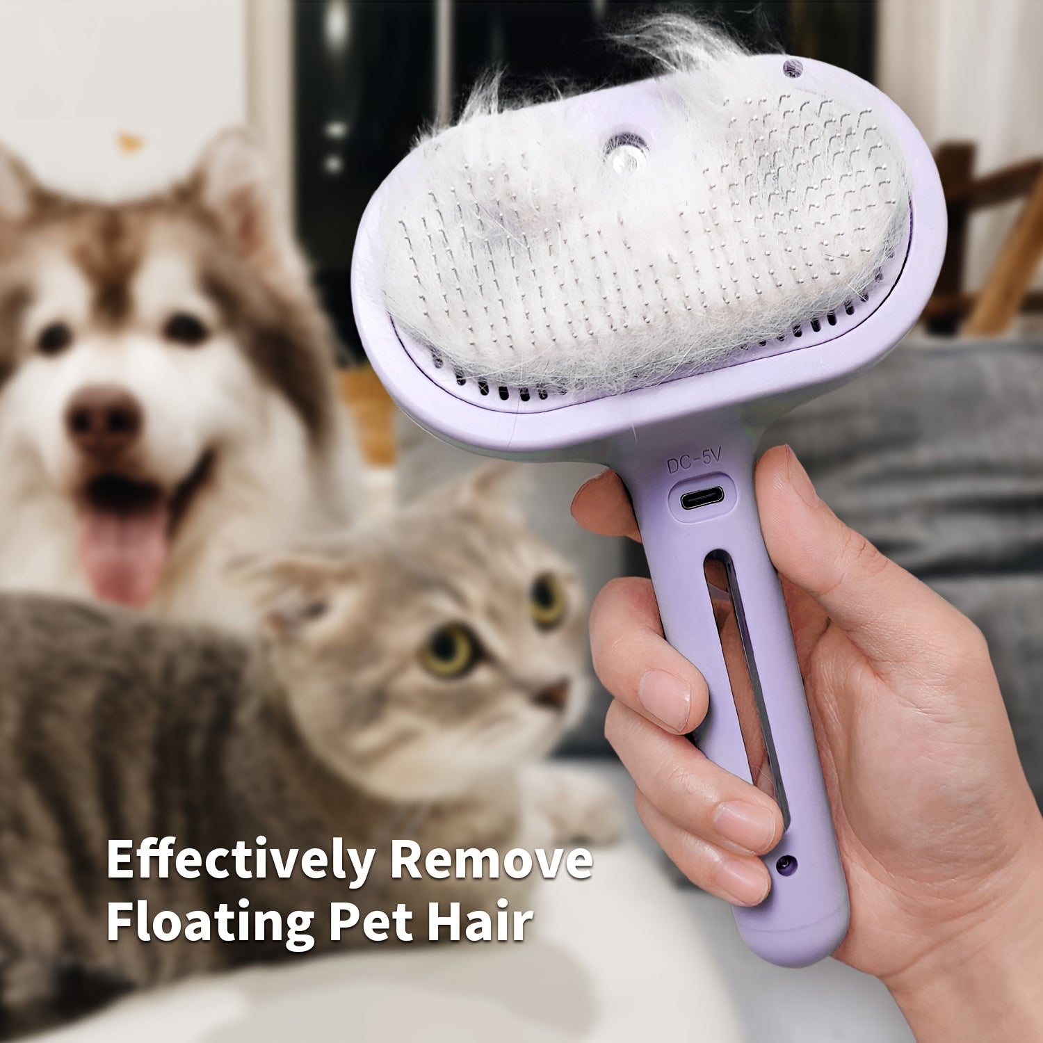 LIVEKEY Multifunctional Steam Pet Brush – USB Rechargeable Grooming Tool