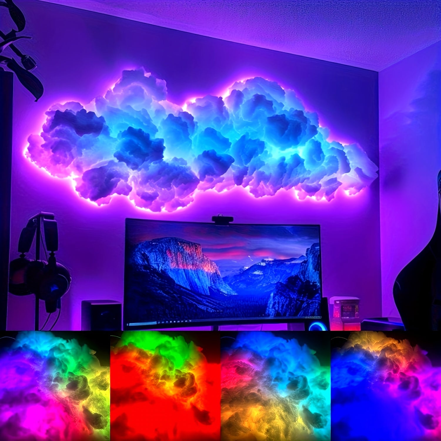 35" Smart Cloud Lamp – Rhythm-Responsive Thunder Night Light