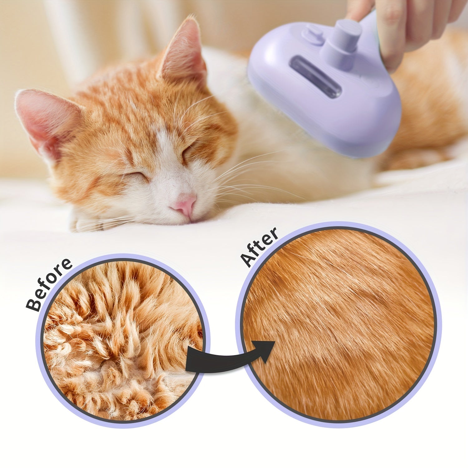 LIVEKEY Multifunctional Steam Pet Brush – USB Rechargeable Grooming Tool