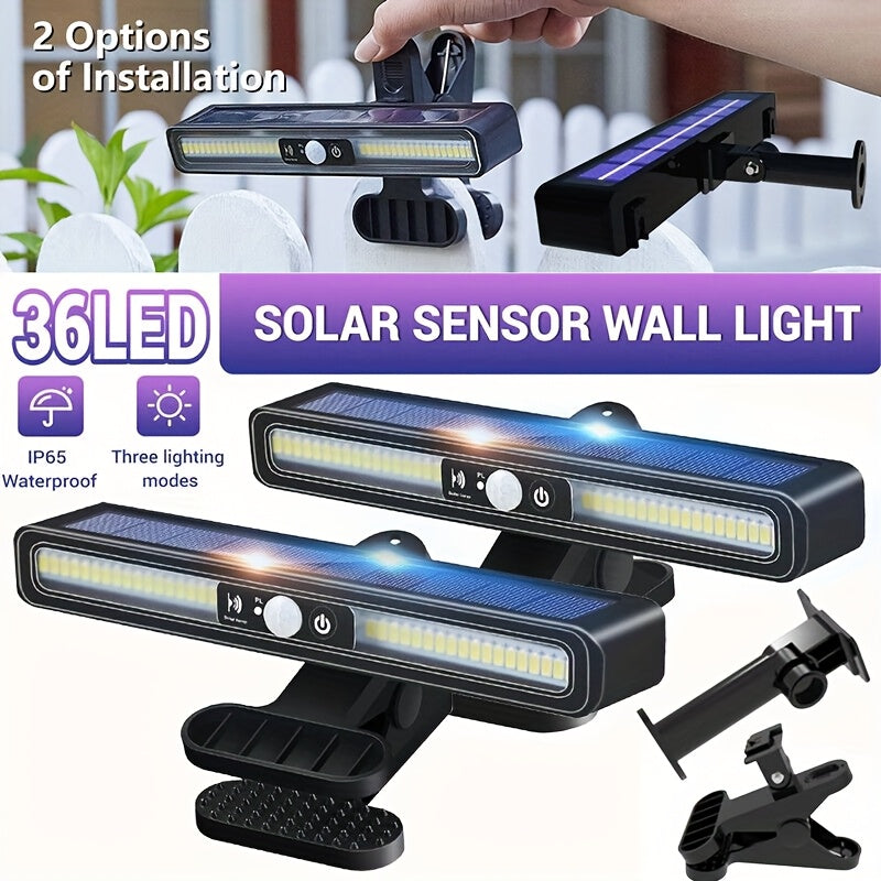 Outdoor Solar Motion Sensor Light – 36 LED, 10,000LM, Wall & Clip Mount