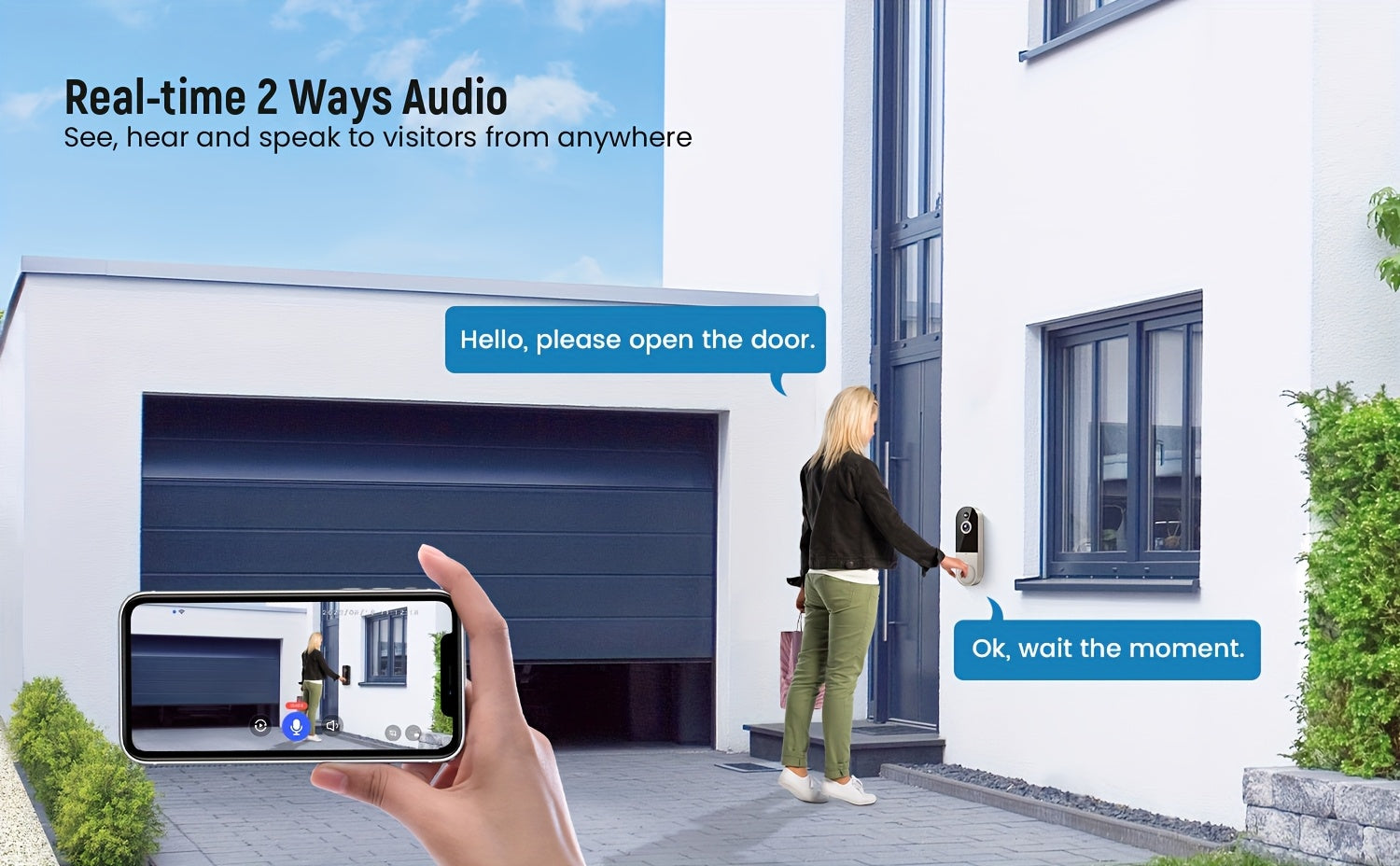 1080P HD Smart Video Doorbell with AI Detection & Night Vision