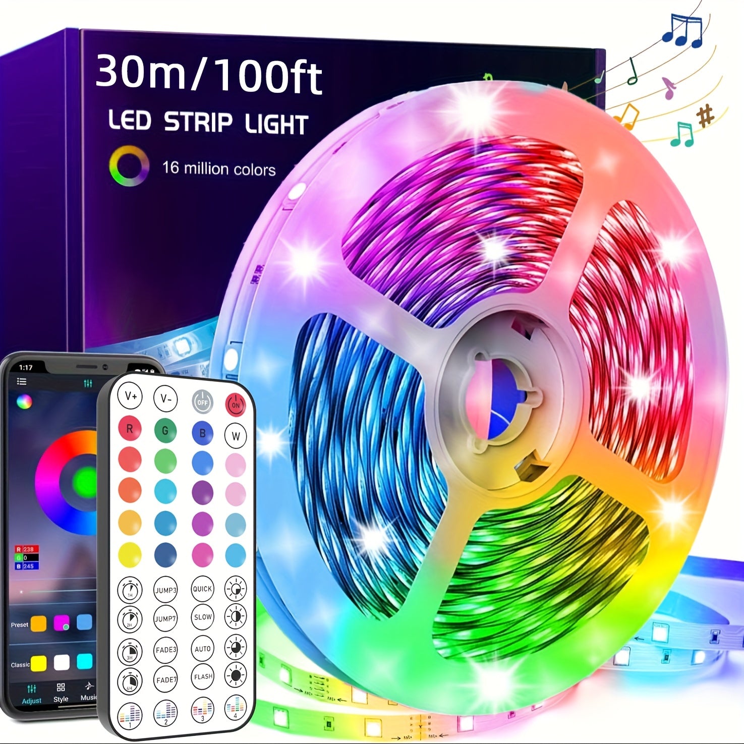 NBBUFF 200FT Smart RGB LED Strip Lights with App & Remote