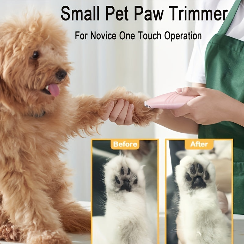 Cordless Pet Paw Trimmer – Low Noise Clippers for Dogs & Cats