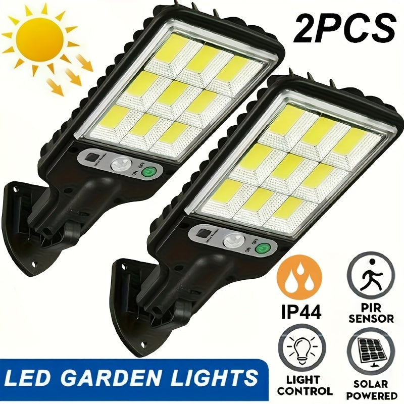 2PCS Outdoor Solar LED Wall Lights with Motion Sensor & Remote