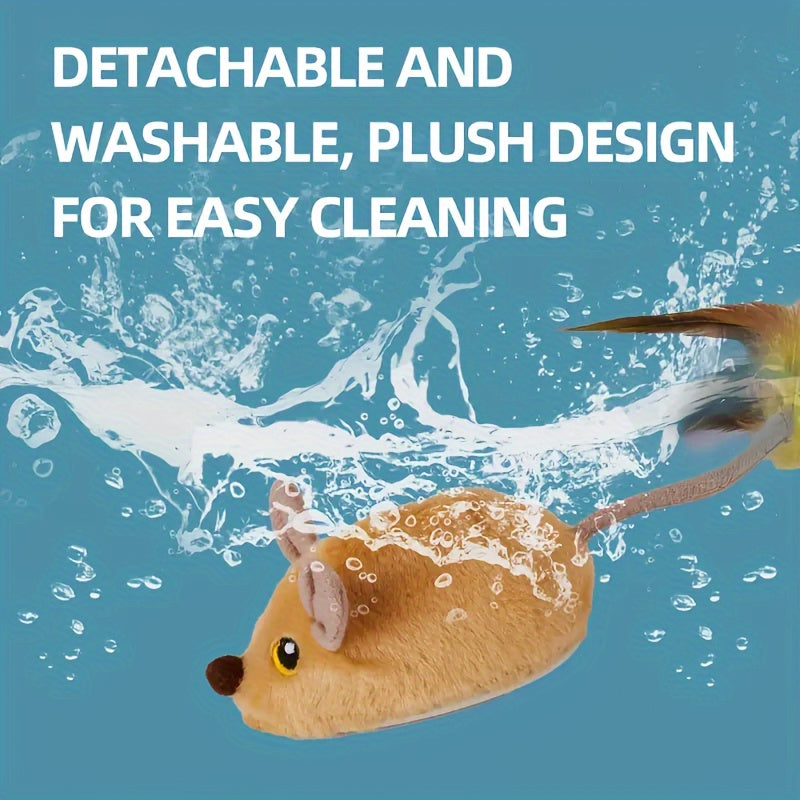 USB Interactive Cat Toy – Electric Mouse with Lights & Sound