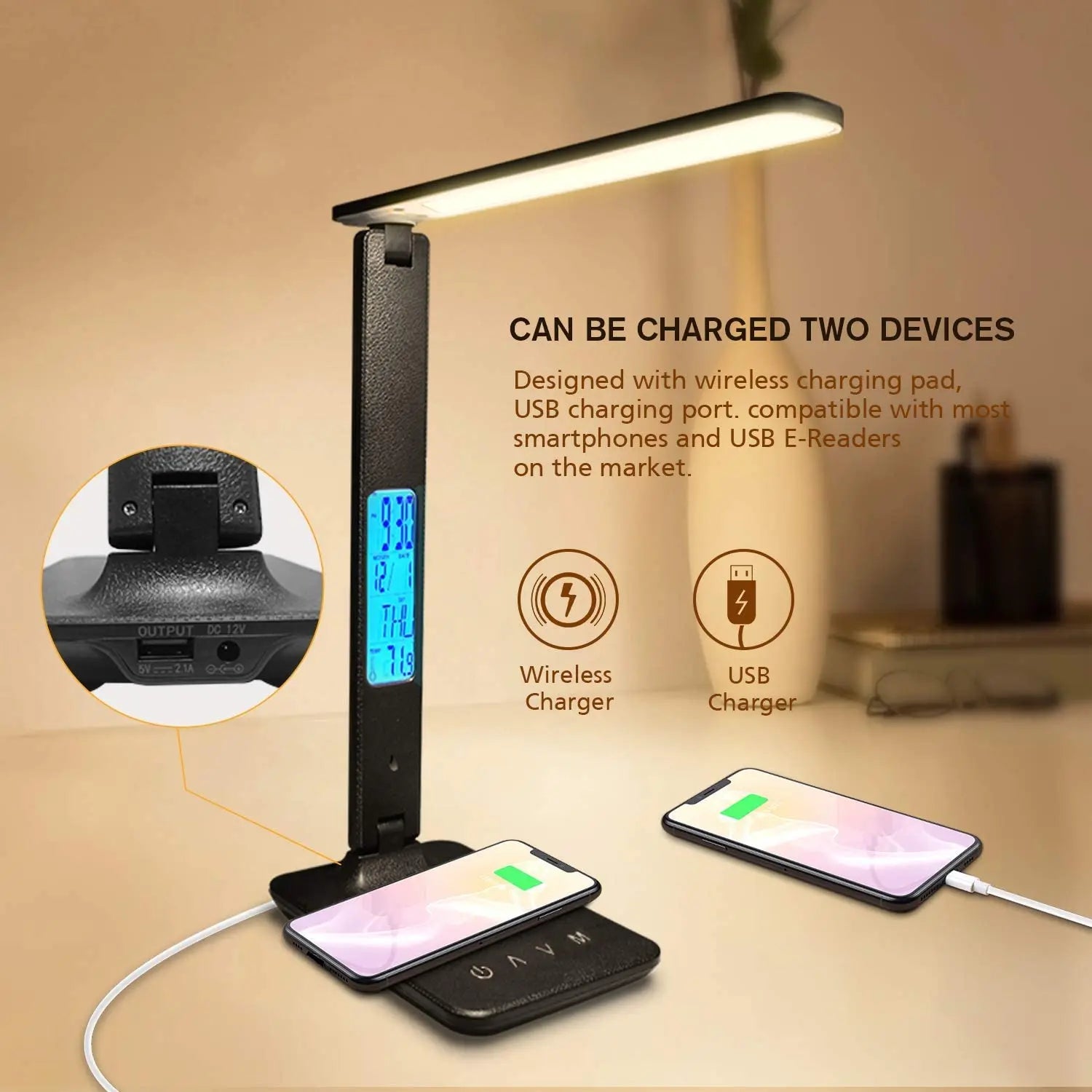 LAOPAO 10W Qi Wireless Charging LED Desk Lamp