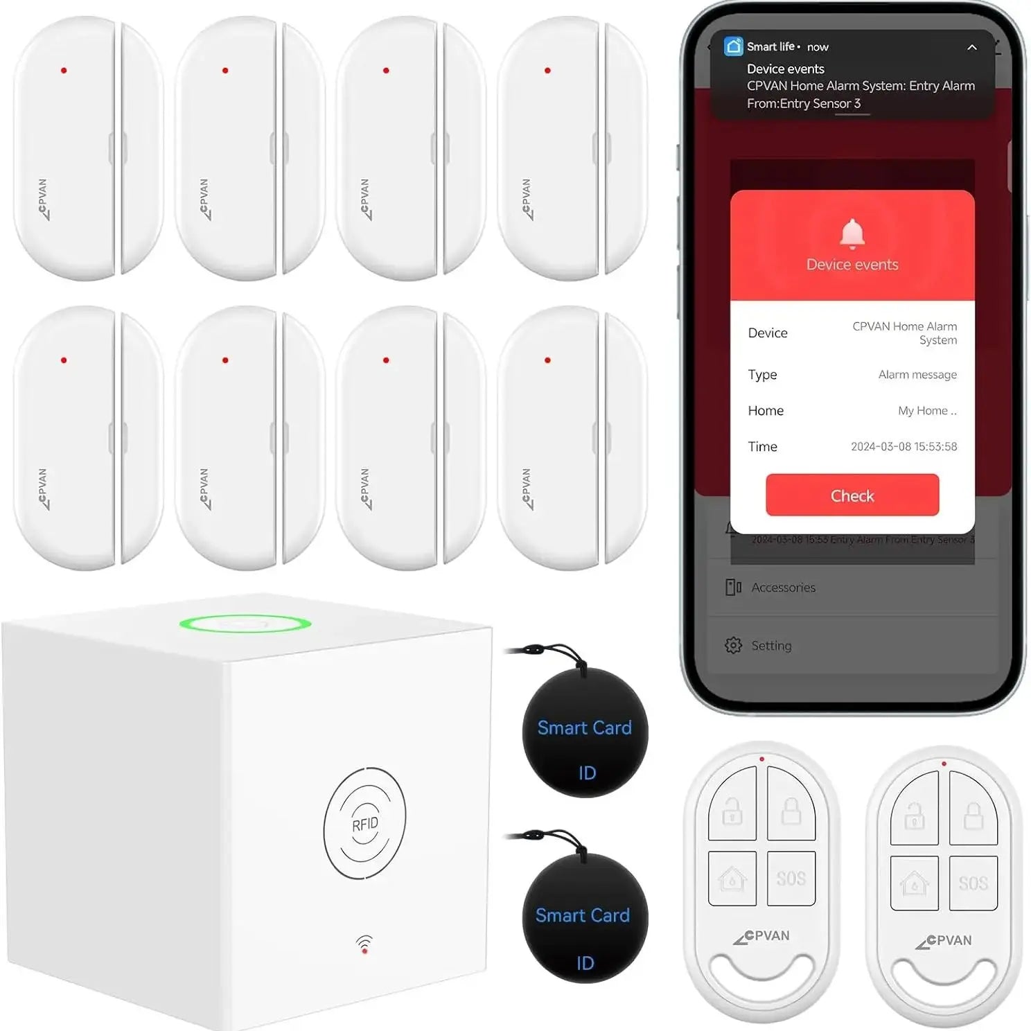 CPVAN Wireless Home Alarm System – Tuya Smart Compatible