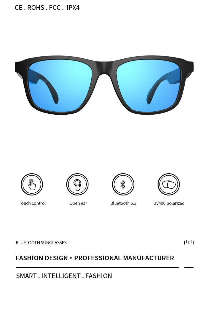 Smart Bluetooth Glasses with Speaker & Hands-Free Calling