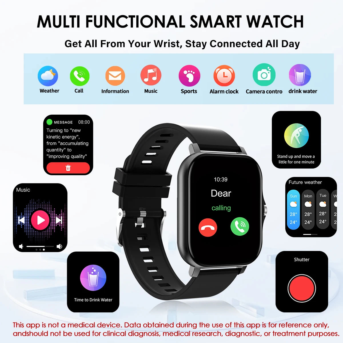 Bluetooth Smartwatch with Touch Dial & Fitness Tracker