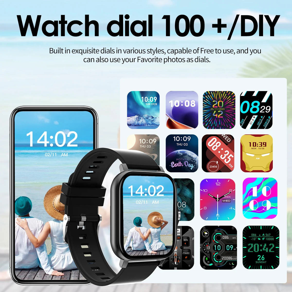 Bluetooth Smartwatch with Touch Dial & Fitness Tracker