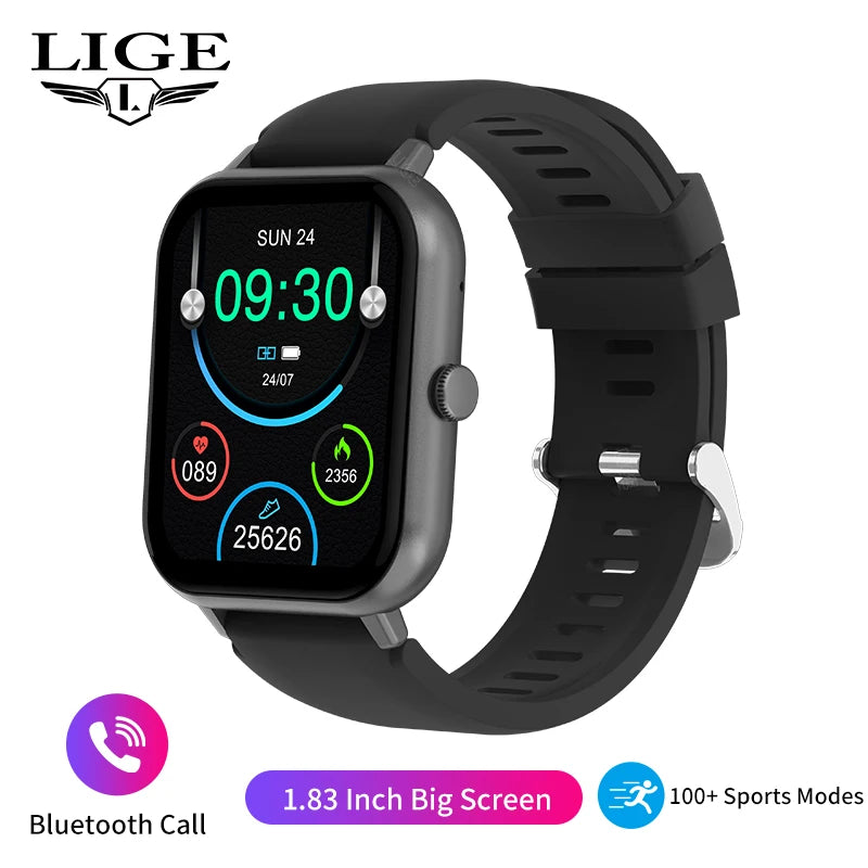 LIGE Waterproof Smart Watch with Bluetooth Call & Voice Assistant