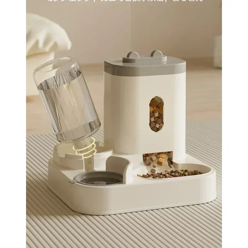Automatic Pet Feeder & Water Fountain Bowl with Raised Stand