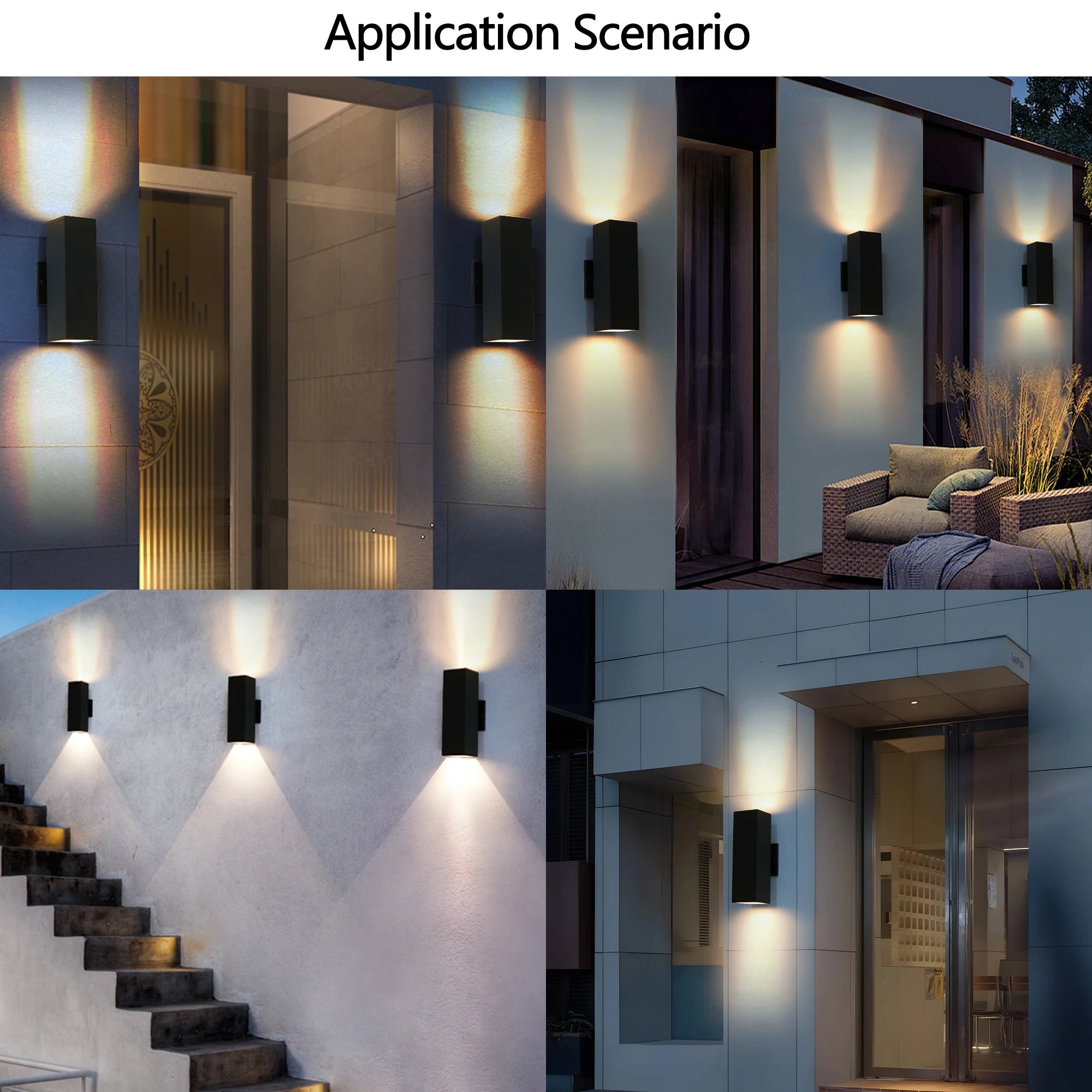 2-Pack Outdoor Up & Down Wall Sconce Lights