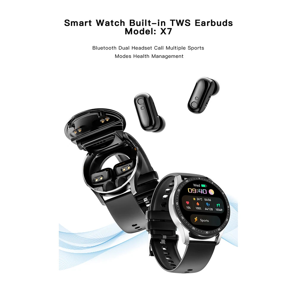 GEJIAN X10 Smartwatch with TWS Bluetooth Earbuds