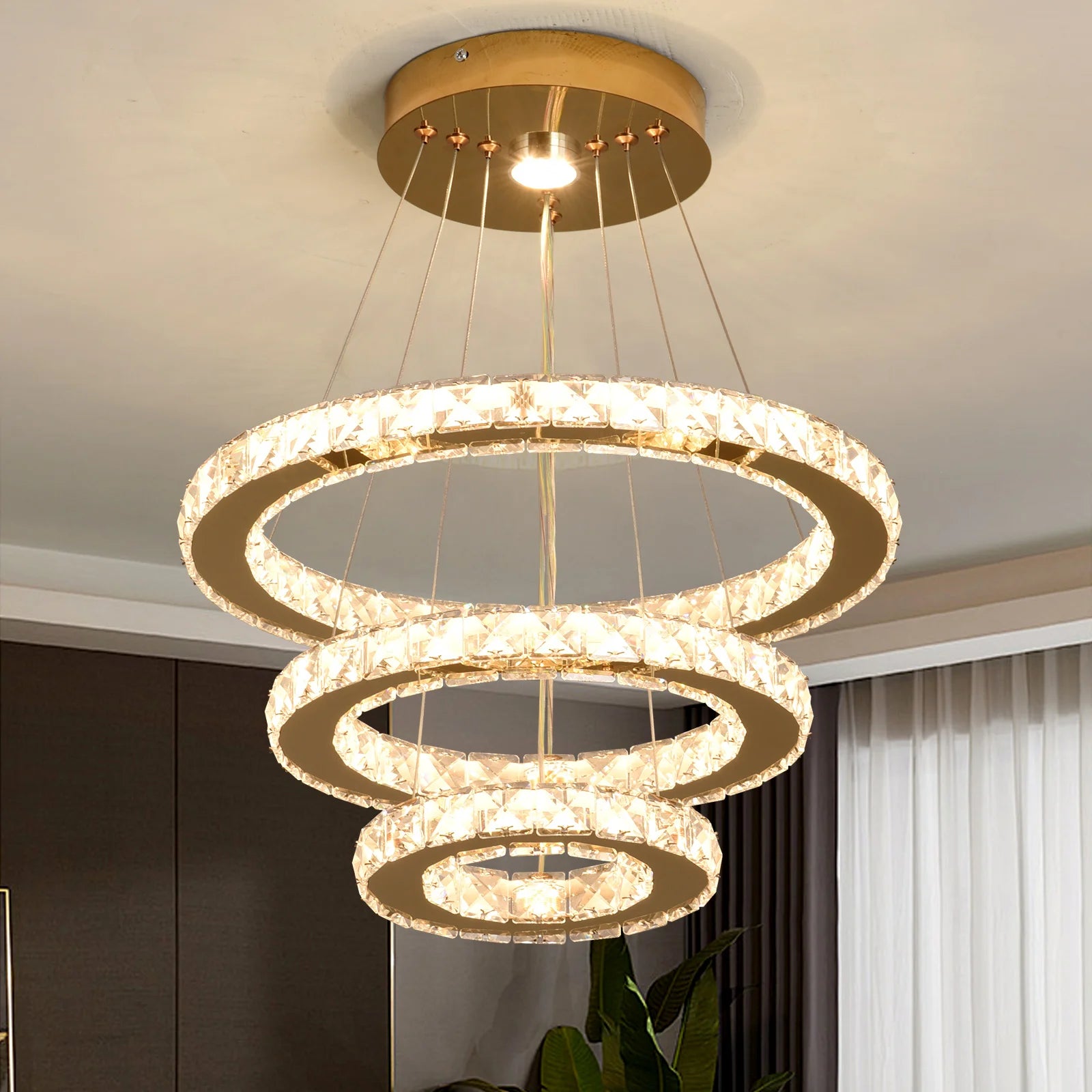 Crystal Luxury Smart Pendant Light with Remote Control