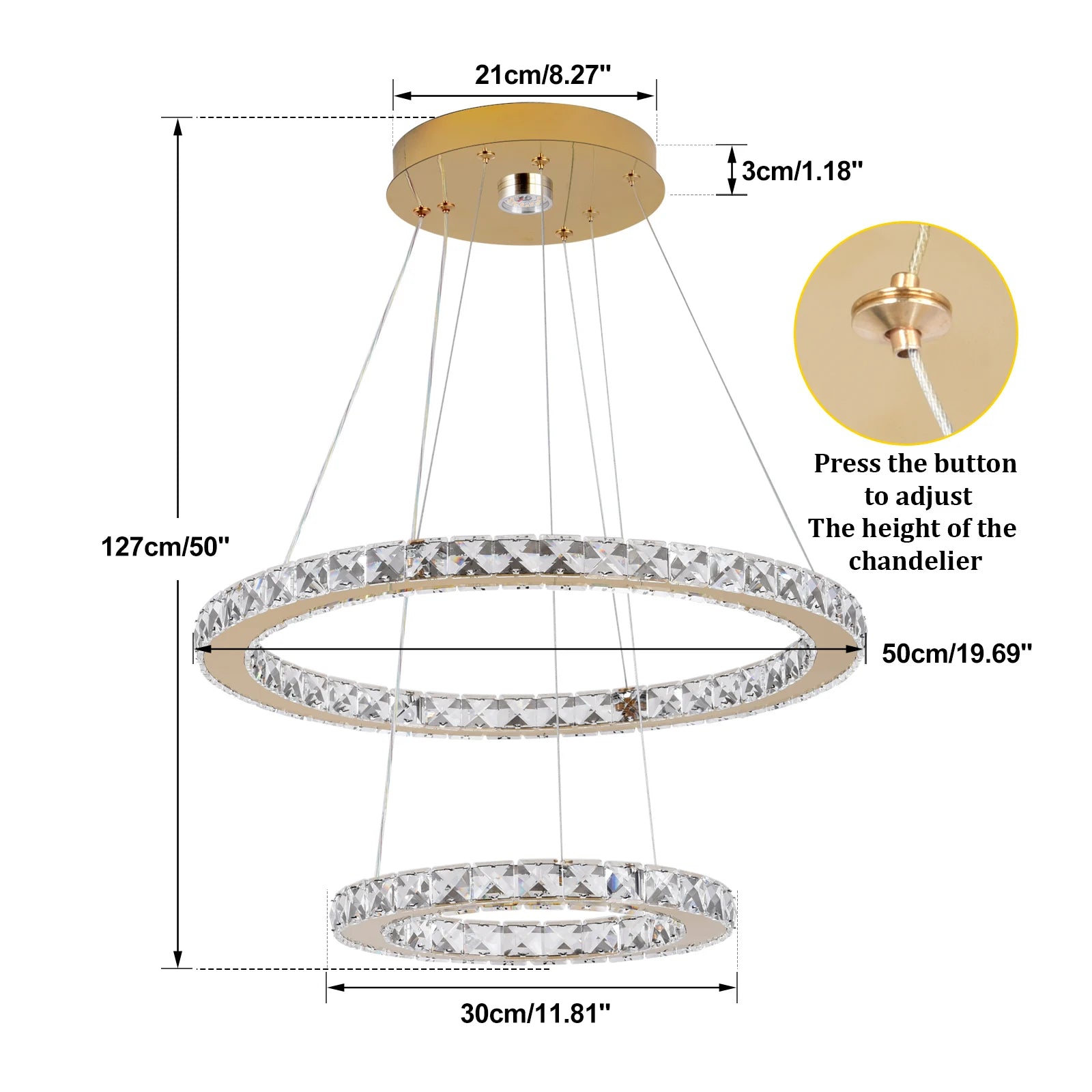 Crystal Luxury Smart Pendant Light with Remote Control