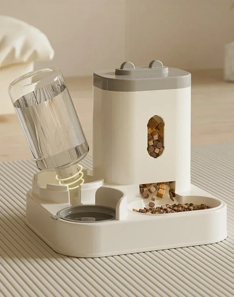 Automatic Pet Feeder & Water Fountain Bowl with Raised Stand