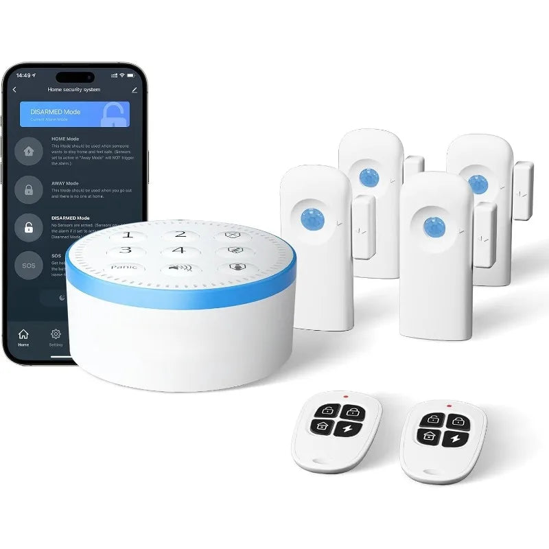 Wireless DIY WiFi Home Alarm System – 7-Piece Kit