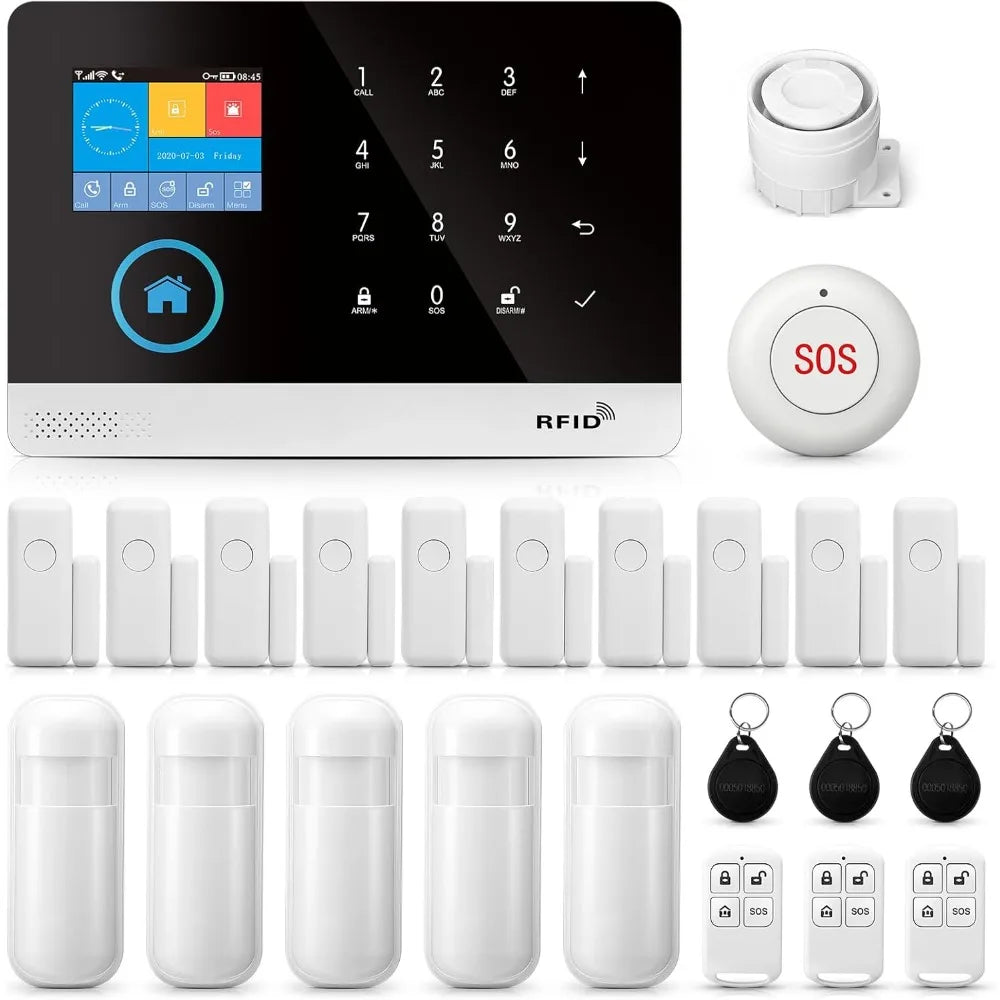 WiFi GSM Wireless Home Alarm System – 24-Piece Kit