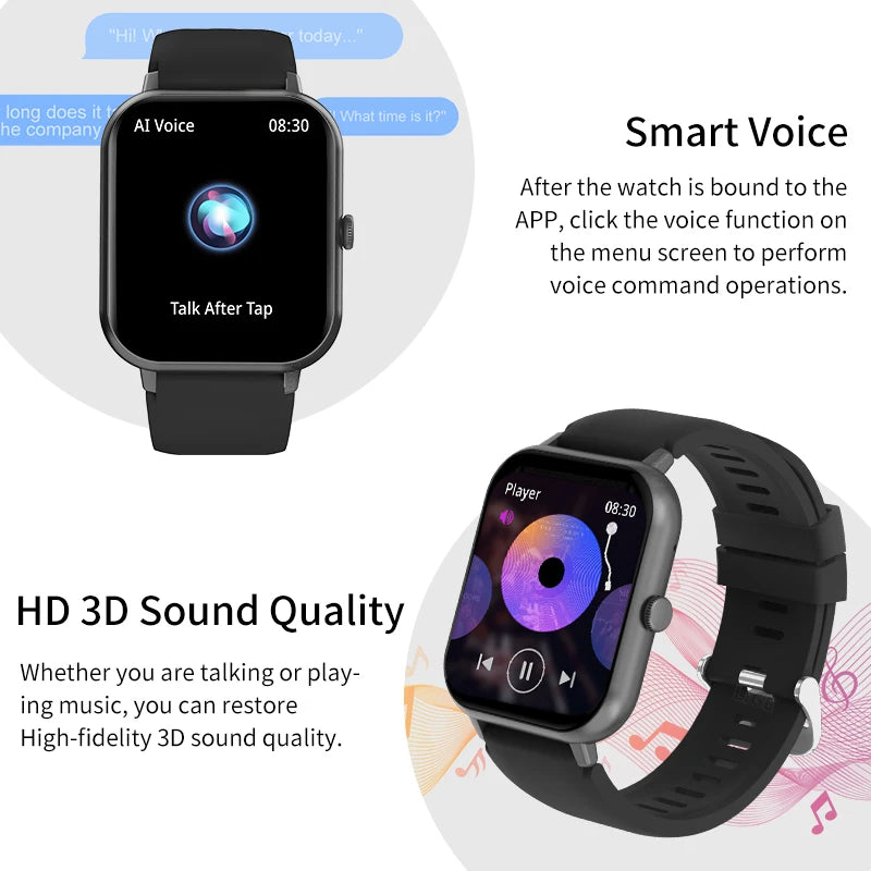 LIGE Waterproof Smart Watch with Bluetooth Call & Voice Assistant