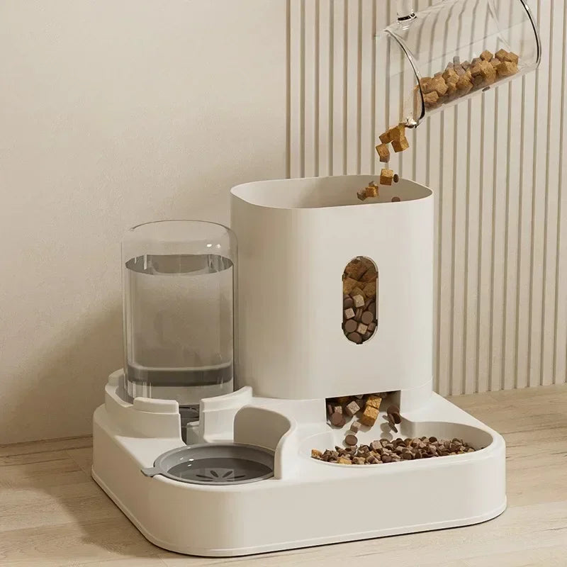 Automatic Pet Feeder & Water Fountain Bowl with Raised Stand