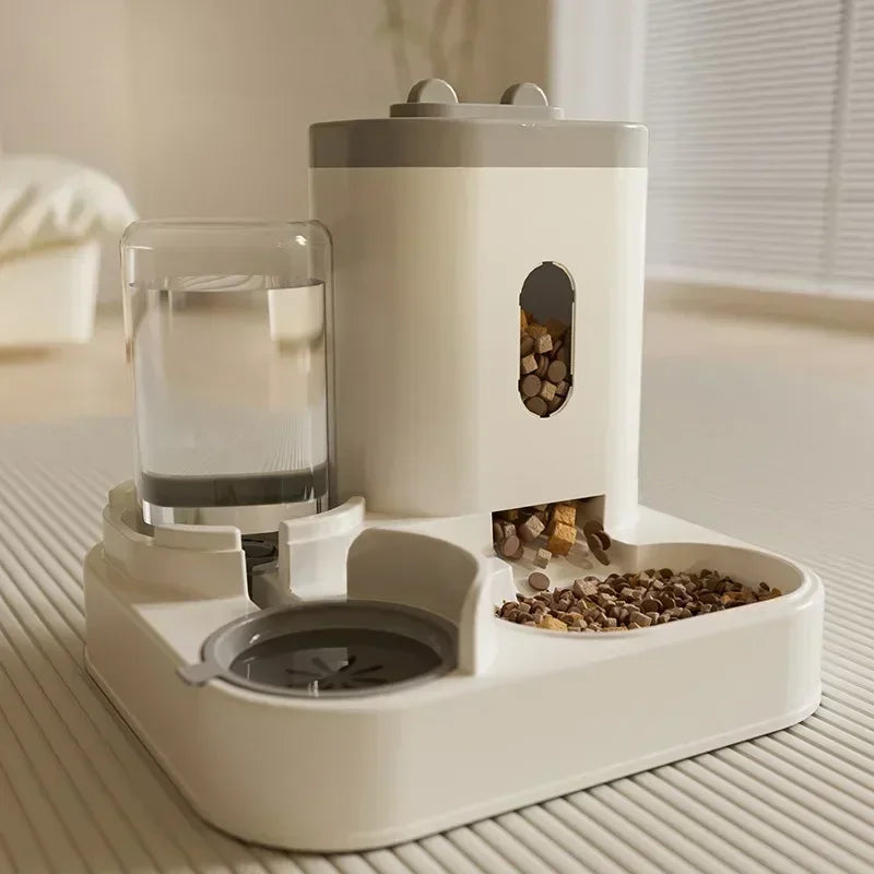 Automatic Pet Feeder & Water Fountain Bowl with Raised Stand