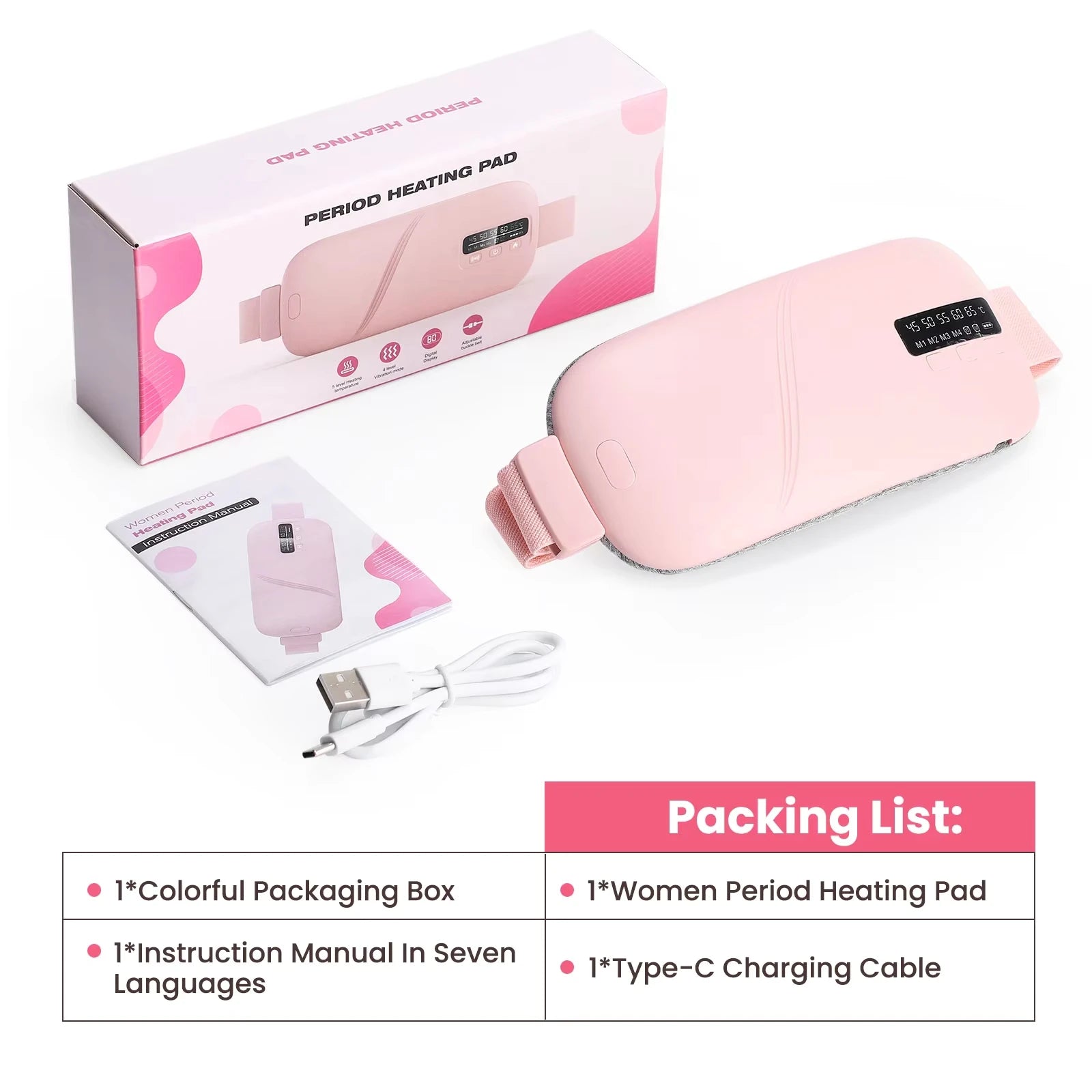 Electric Heating Pad & Vibrator for Menstrual Cramp Relief