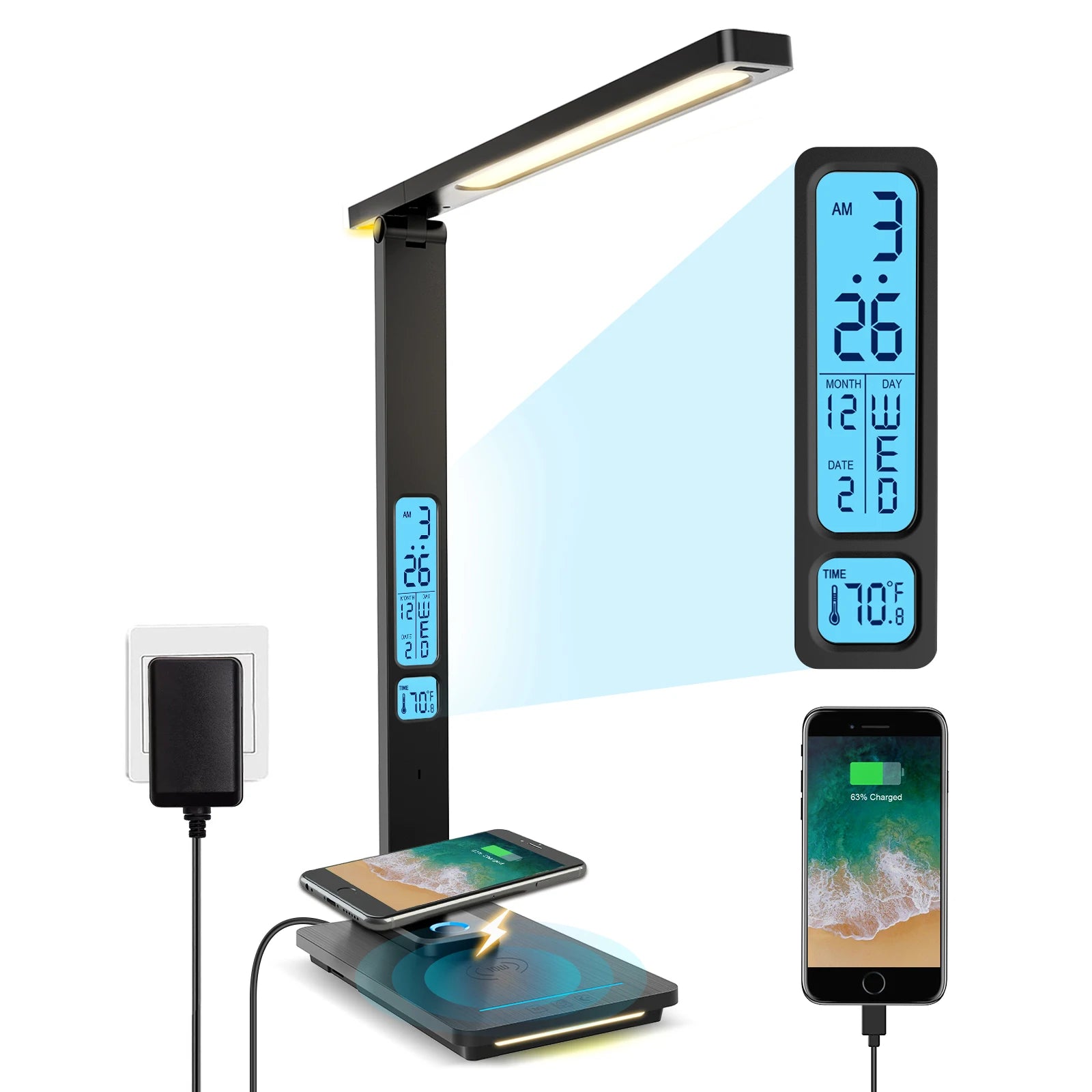 LAOPAO 10W Qi Wireless Charging LED Desk Lamp