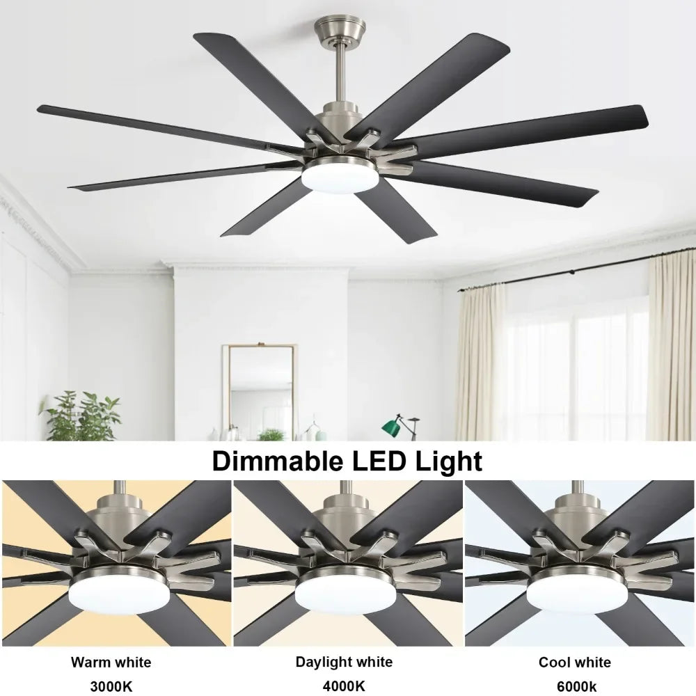 66-Inch Low Profile Ceiling Fan with Light & Remote