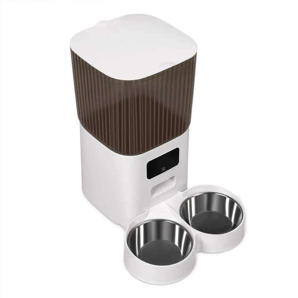 Smart WiFi Pet Feeder with Dual Bowls & 5L Storage