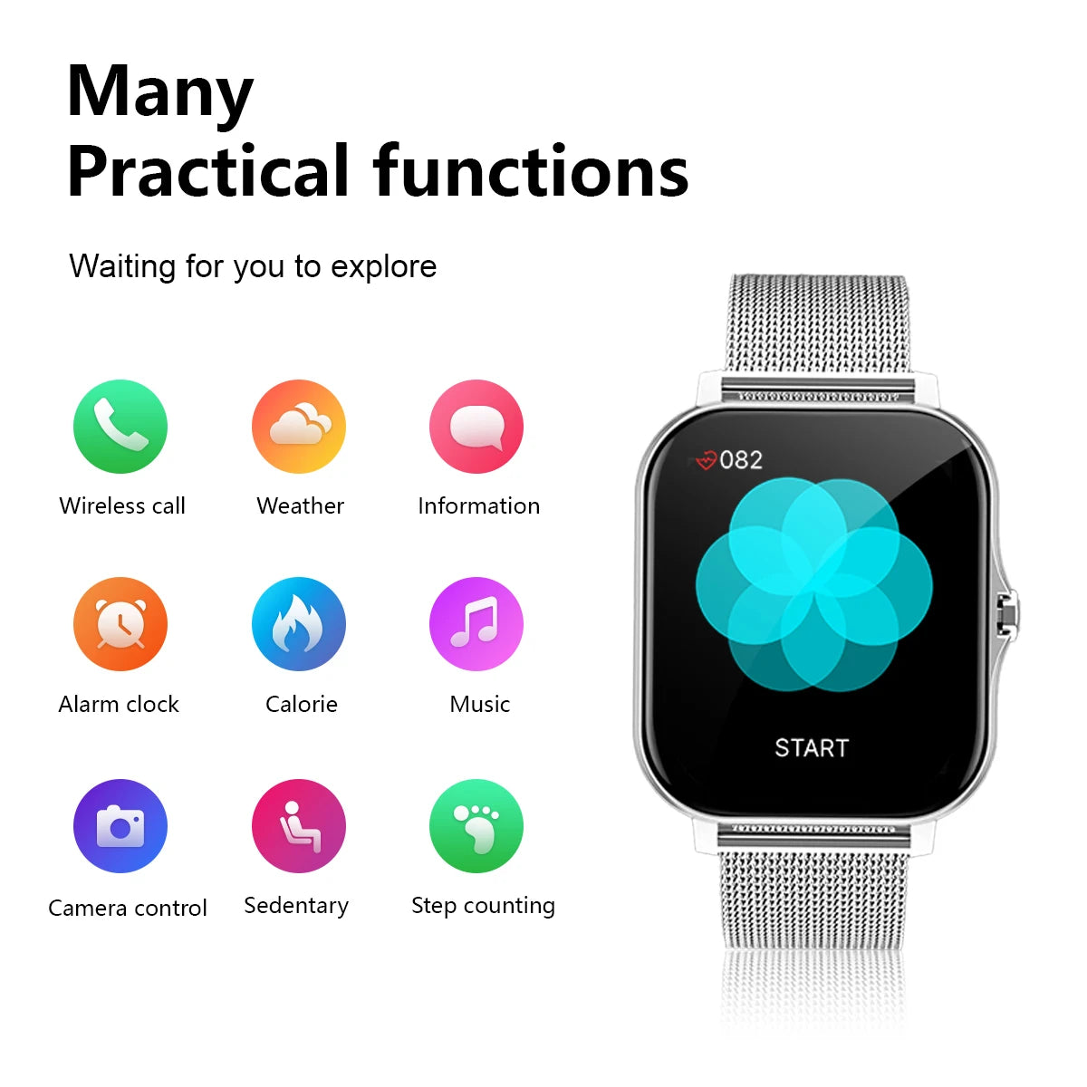 Smart Watch with Wireless Calling & Fitness Monitoring