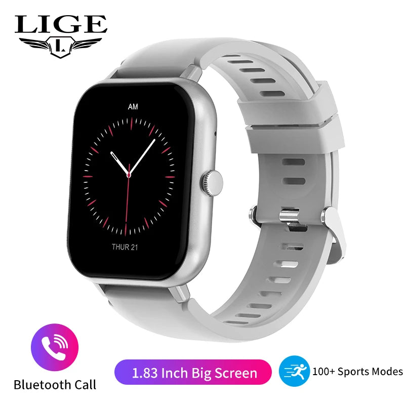 LIGE Waterproof Smart Watch with Bluetooth Call & Voice Assistant