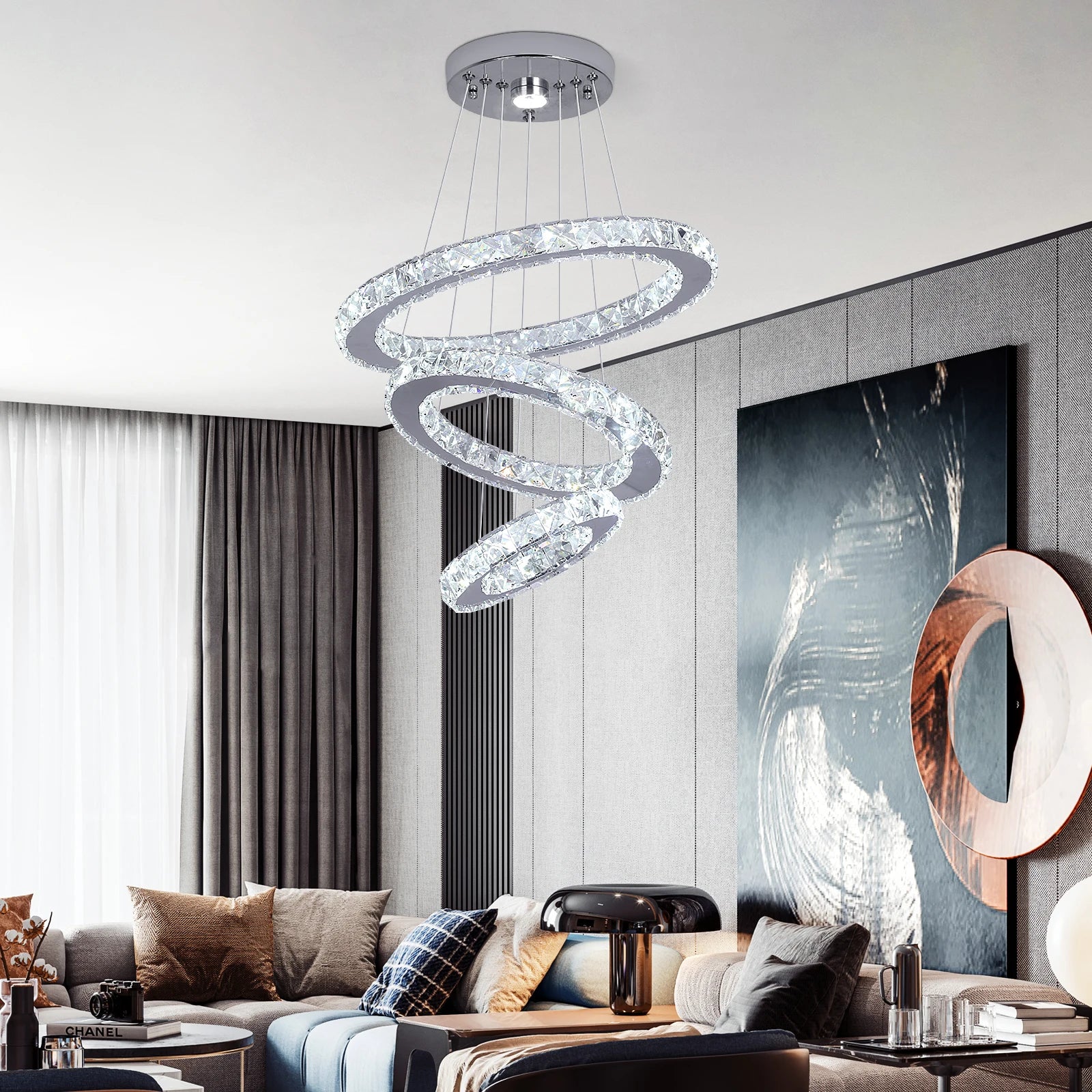 Crystal Luxury Smart Pendant Light with Remote Control