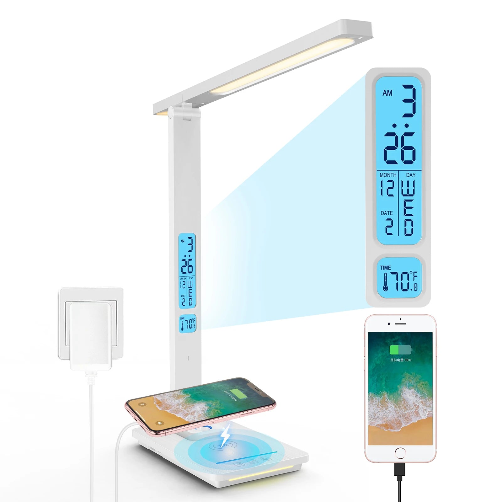 LAOPAO 10W Qi Wireless Charging LED Desk Lamp