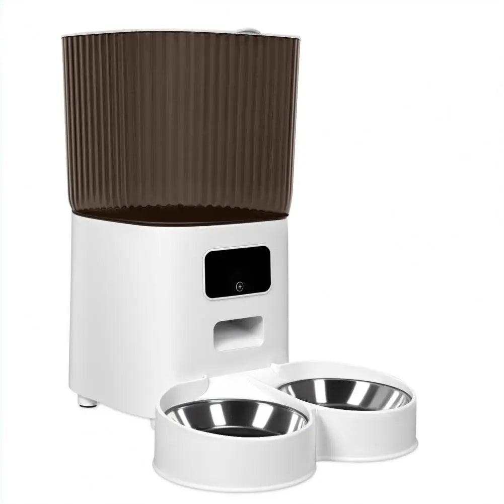 Smart WiFi Pet Feeder with Dual Bowls & 5L Storage