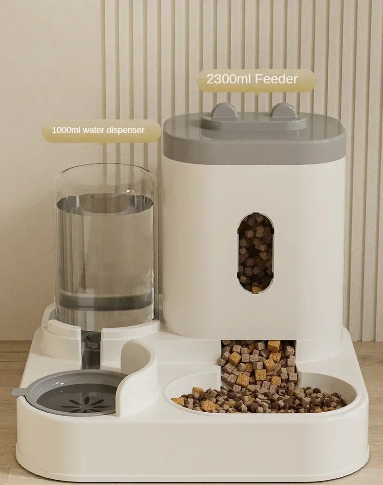 Automatic Pet Feeder & Water Fountain Bowl with Raised Stand