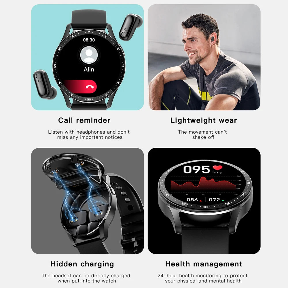 GEJIAN X10 Smartwatch with TWS Bluetooth Earbuds