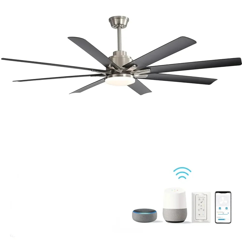 66-Inch Low Profile Ceiling Fan with Light & Remote