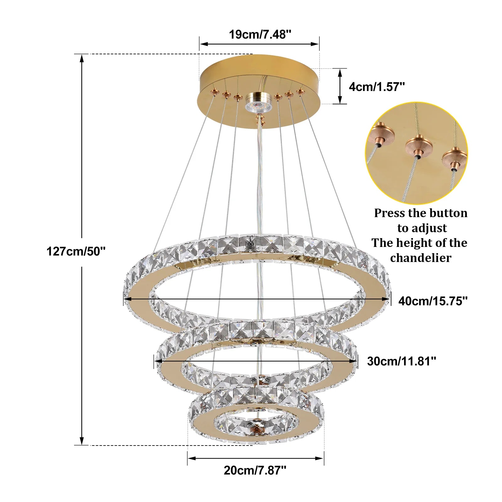 Crystal Luxury Smart Pendant Light with Remote Control