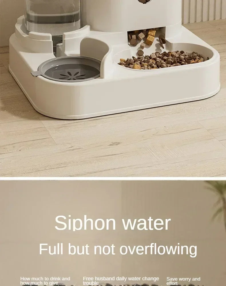 Automatic Pet Feeder & Water Fountain Bowl with Raised Stand