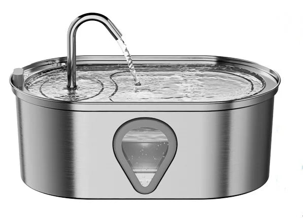 3.5L Stainless Steel Cat Water Fountain with LED Light