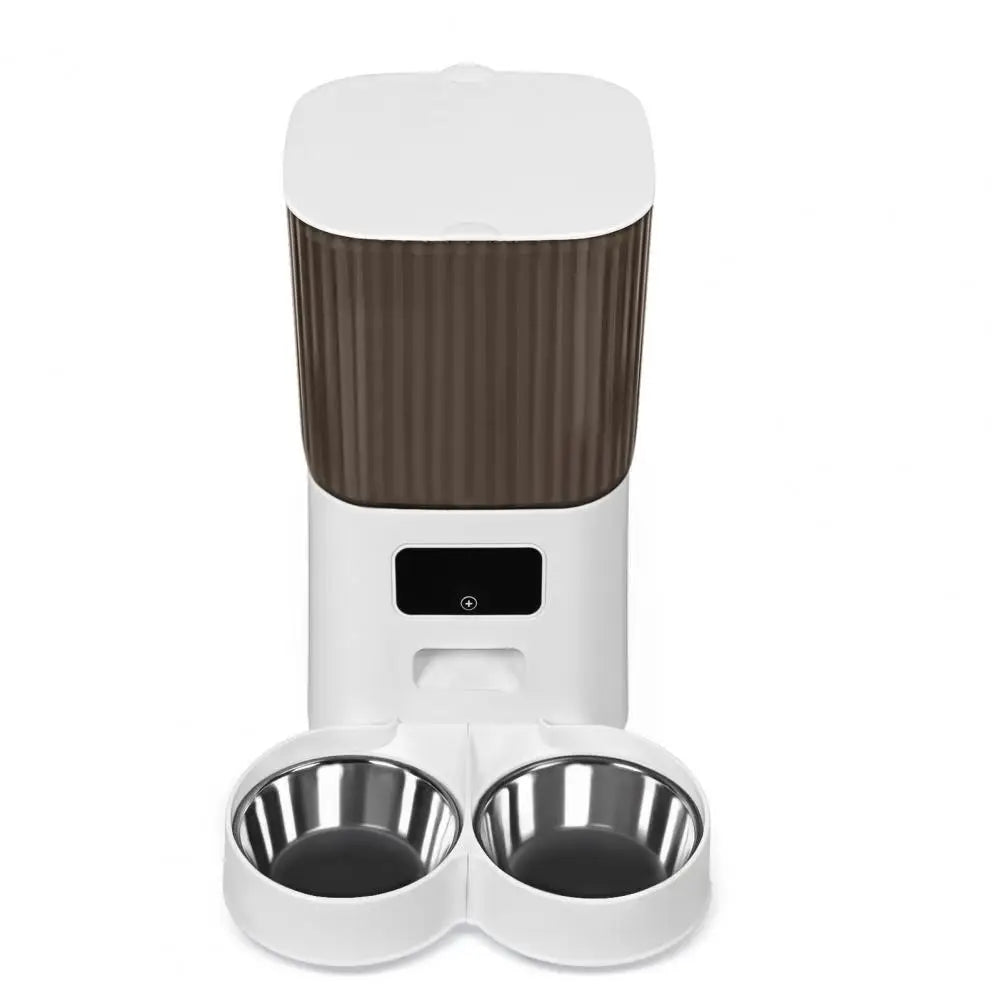 Smart WiFi Pet Feeder with Dual Bowls & 5L Storage