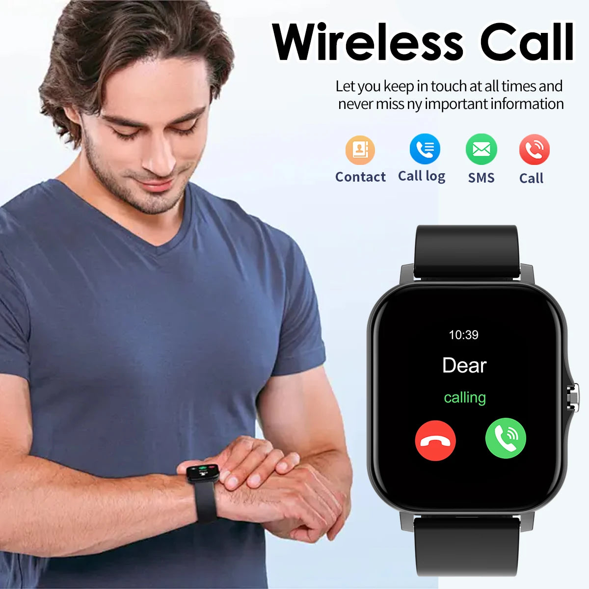 Bluetooth Smartwatch with Touch Dial & Fitness Tracker