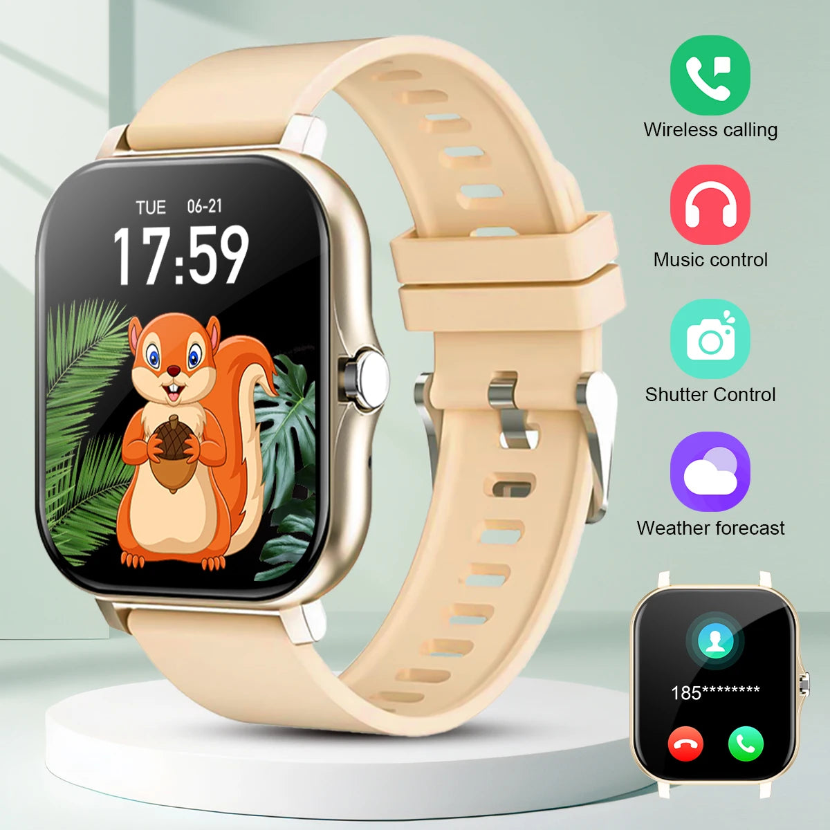 Bluetooth Smartwatch with Touch Dial & Fitness Tracker